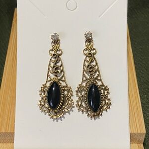 Vintage Victorian Style Gothic Gilded Stud Earrings